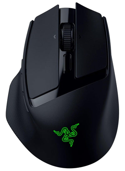 Razer Basilisk Mobile Portable Ergonomic Wireless Gaming Mouse: 10 Programmable Controls HyperScroll, Optical Switches Gen-3, Long Battery Life, AI Prompt, 2.4 GHz, Bluetooth, USB C - Black