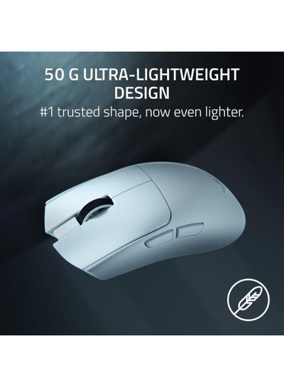 Razer Viper V4 Pro Wireless Esports Gaming Mouse: Symmetrical, 50g Lightweight, 8K Polling, 50K DPI Optical Sensor, Gen-4 Optical Switches, 6 Programmable Controls, HyperSpeed Wireless - White