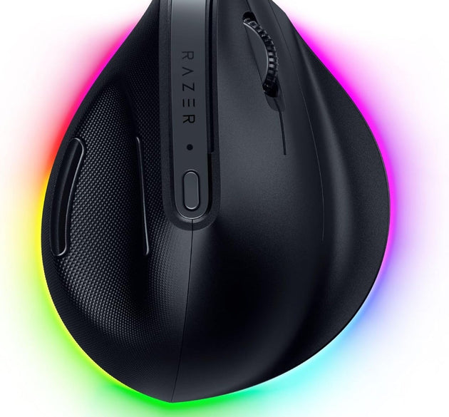 Razer Pro Click V2 Vertical Wireless Mouse: 6 Button Ergonomic Design - One Click AI Prompt - Long Battery Life - Multi Device Connectivity via 2.4GHz, Bluetooth, or USB C Wired Mode - Chroma RGB