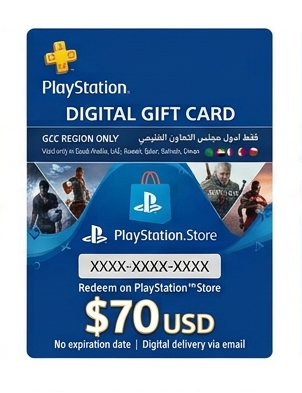 PlayStation Store Gift Card $70 – Digital Code | Instant Delivery via WhatsApp & Email | PSN Wallet Top-Up (GCC)