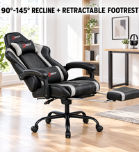 DEEP Furniture Massage Gaming Chair - 90-145 degree recline with retractable footrest