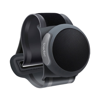 PORODO Soundtec Wristsound Active Wearable Wireless Speaker | Wristband Design, Hands-Free HD Calling, Built-in TF Card Reader, Remote Camera Shutter & Lightweight Build (Black)