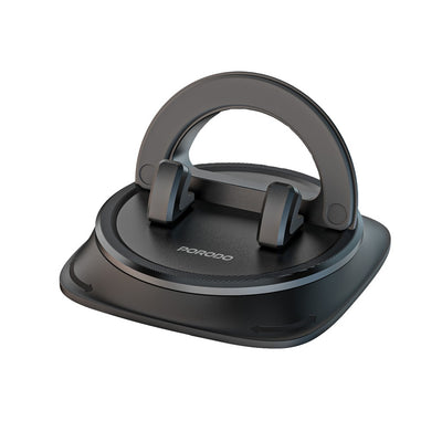 PORODO Rotatable Mobile Phone & Tablet Bracket | 360° Rotation, Strong Nano-Gel Suction Base, Spring Clamp Holder & Unobstructed Screen View (Black)