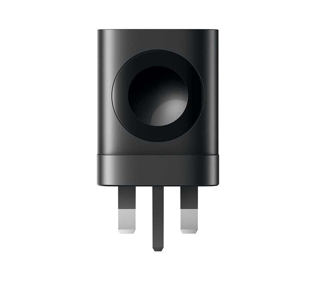 PORODO Dual-Port Multi-Device Wall Charger with Integrated Apple Watch Charger | High-Wattage USB-C Power Delivery, USB-A Quick Charge, Pop-Out Watch Charging Pad & Universal Plug Adapters (Black)