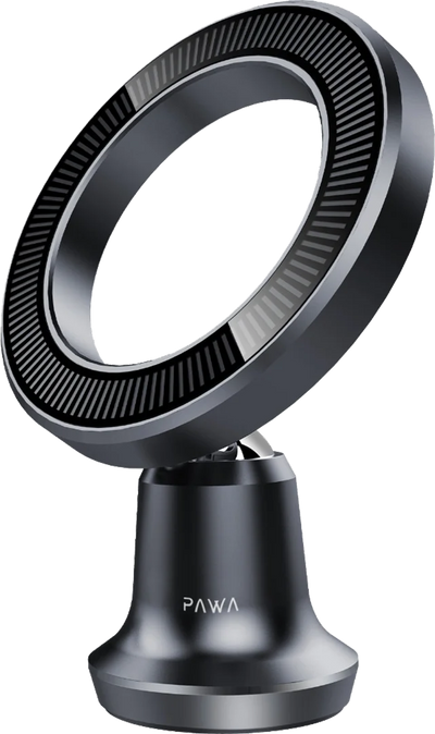 PAWA Circle Mag Car Mount with 360° Rotation | Powerful N52 Magnets, Ultra-Compact Dashboard Mount & 3M VHB Adhesive Base (Black)